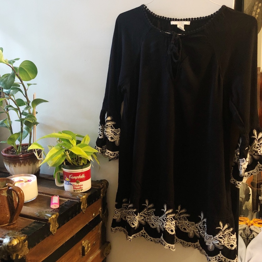 H&M black and white mini dress